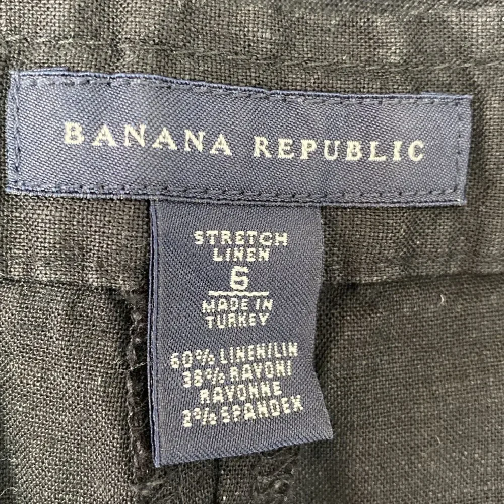 Banana Republic Linen Blend Black Casual Pants 6